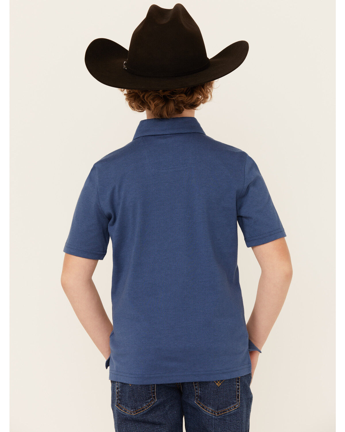 Image #4 - Rock & Roll Denim Boys' Short Sleeve Polo Shirt, Blue, hi-res