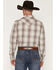 Image #4 - Cody James Men's Legend Dobby Plaid Print Long Sleeve Snap Western Shirt, Brown, hi-res
