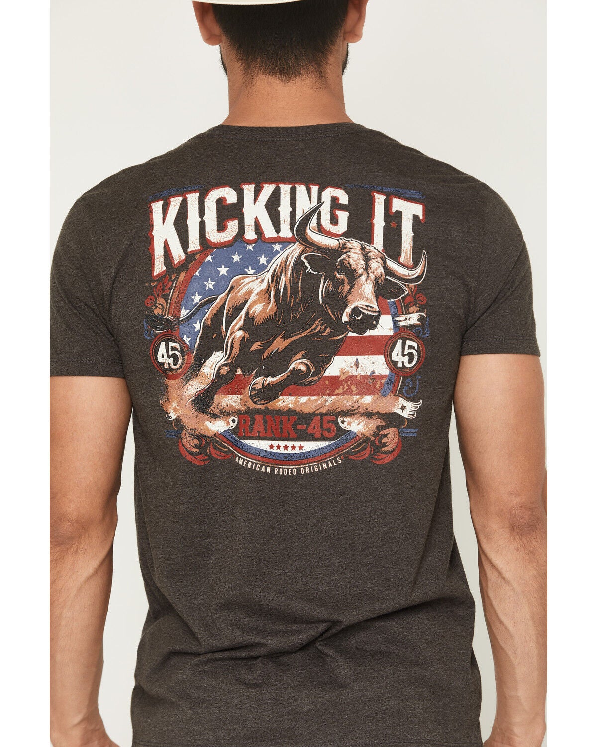 Image #4 - RANK 45&reg; Men's Kickin It Short Sleeve Graphic T-Shirt, Charcoal, hi-res