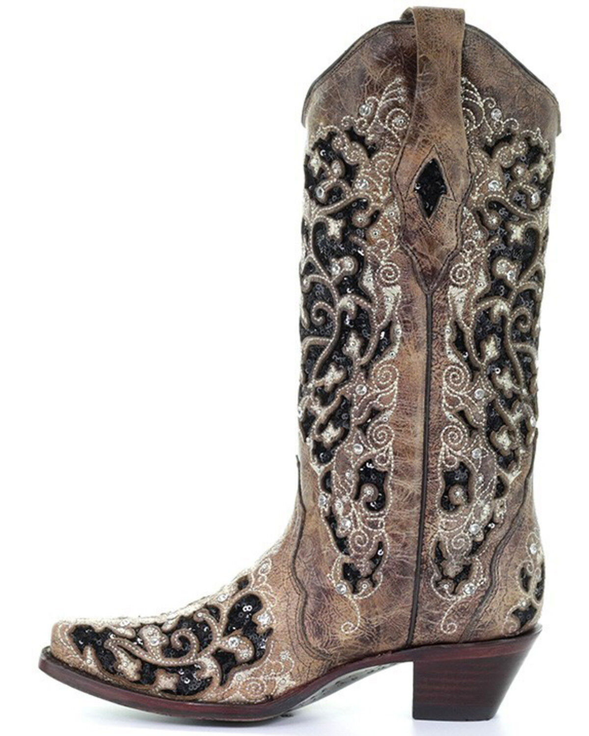 Image #3 - Corral Women's Embroidered Western Boots - Snip Toe, Brown, hi-res