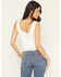 Image #4 - Miss Me Women's Eyelet Sleeveless Tie Front Top, White, hi-res