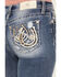 Image #2 - Miss Me Women's Medium Wash Mid Rise Horseshoe Pocket Bootcut Stretch Denim Jeans, Medium Wash, hi-res