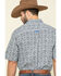 Tuf Cooper Men's Competition White Stretch Paisley Print Short Sleeve Western Shirt , Blue, hi-res
