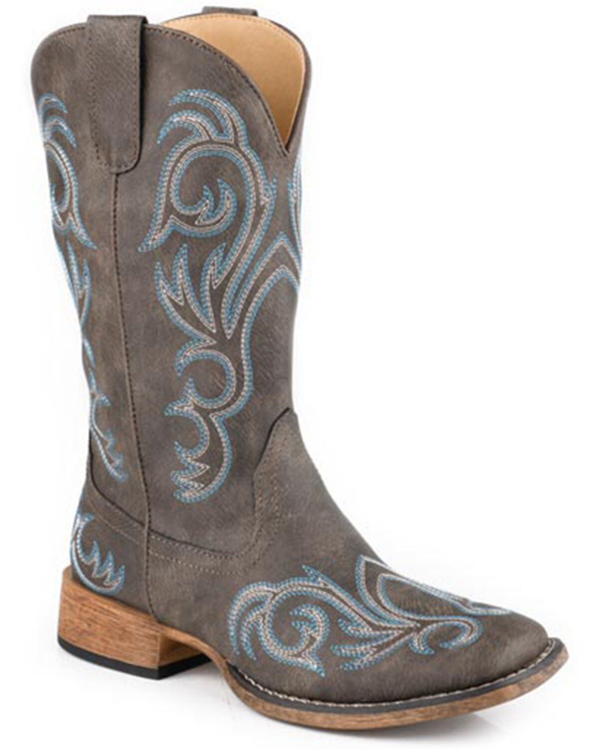 Image #1 - Roper Women's Riley Western Boots - Broad Square Toe, Brown, hi-res