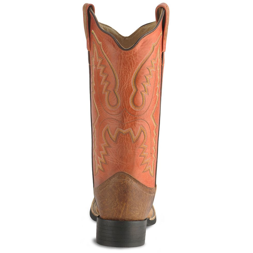 Old West Tan Vintage Cowgirl Boot Wide Square Toe Country Outfitter