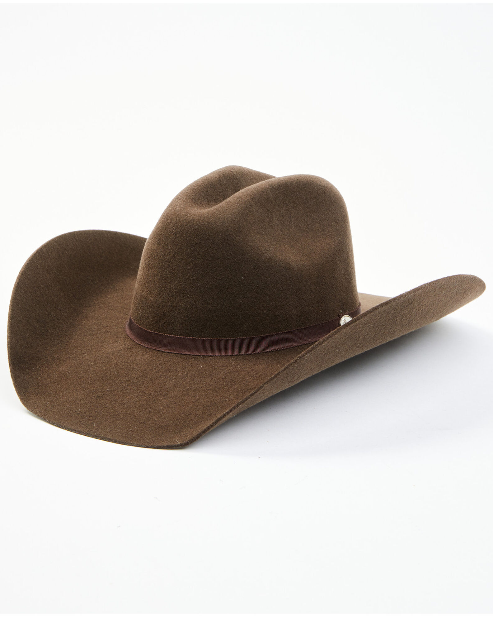 Brown felt top cowboy hat