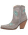 Image #3 - Dingo Women's Tootsie Floral Embroidered Western Fashion Booties - Snip Toe , Grey, hi-res