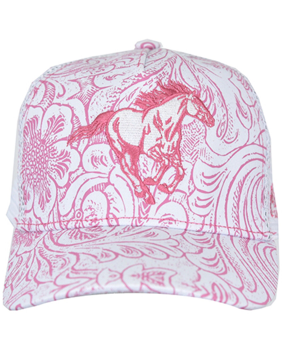 Image #1 - Cowgirl Hardware Girls' Wild Horse Ball Cap, White, hi-res