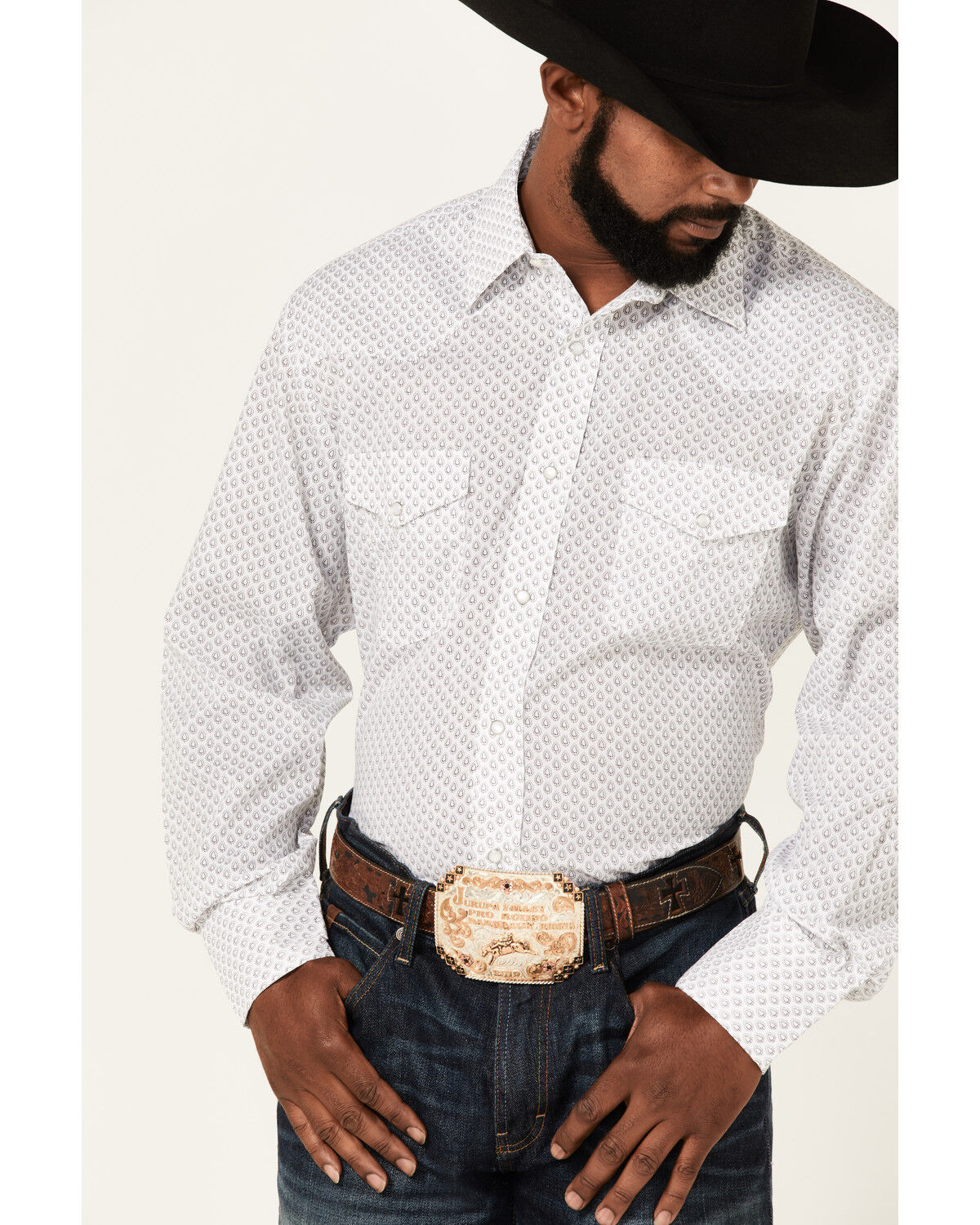 Image #3 - Roper Men's Teardrop Dot Geo Print Long Sleeve Pearl Snap Western Shirt, , hi-res