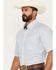 Image #2 - George Strait By Wrangler Men's Geo Print Short Sleeve Button-Down Western Shirt - Big, Blue, hi-res