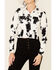 Shyanne Women's Tie-Dye Print Button-Front Crop Denim Jacket , White, hi-res