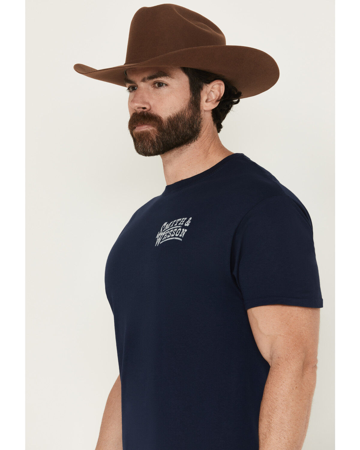 Image #2 - Smith & Wesson Men's Eagle Shirt Sleeve Graphic T-Shirt, Navy, hi-res