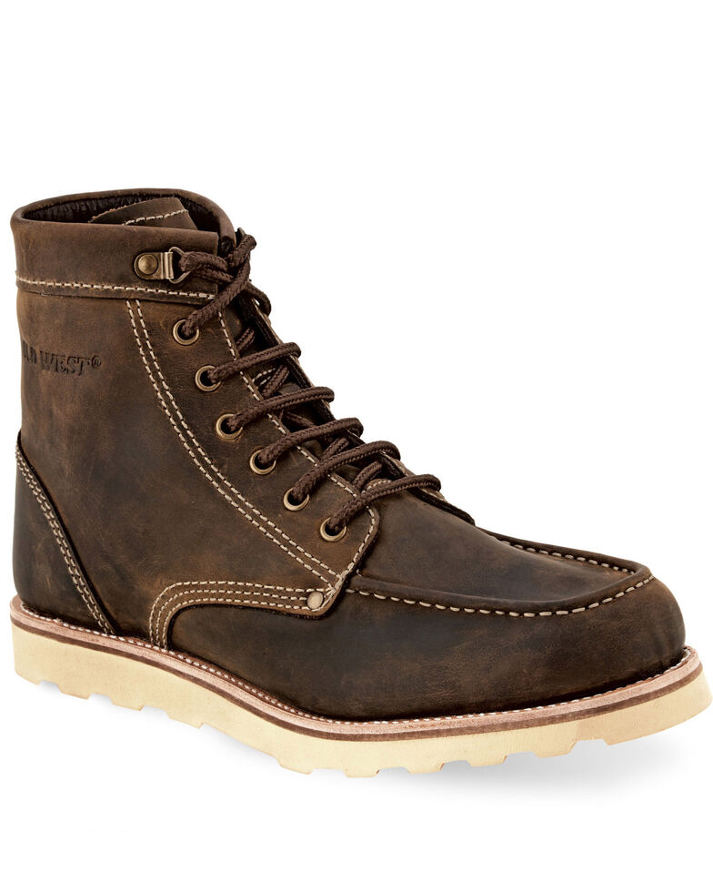 Old West Men's 6" Chelsea Outdoor Boots - Moc Toe, Brown, hi-res