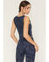 Image #5 - Shyanne Women's Lucy Floral Print Vest, Dark Wash, hi-res