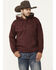 Image #1 - Hooey Men's Boot Barn Exclusive Embroidered Logo Hooded Sweatshirt, Maroon, hi-res