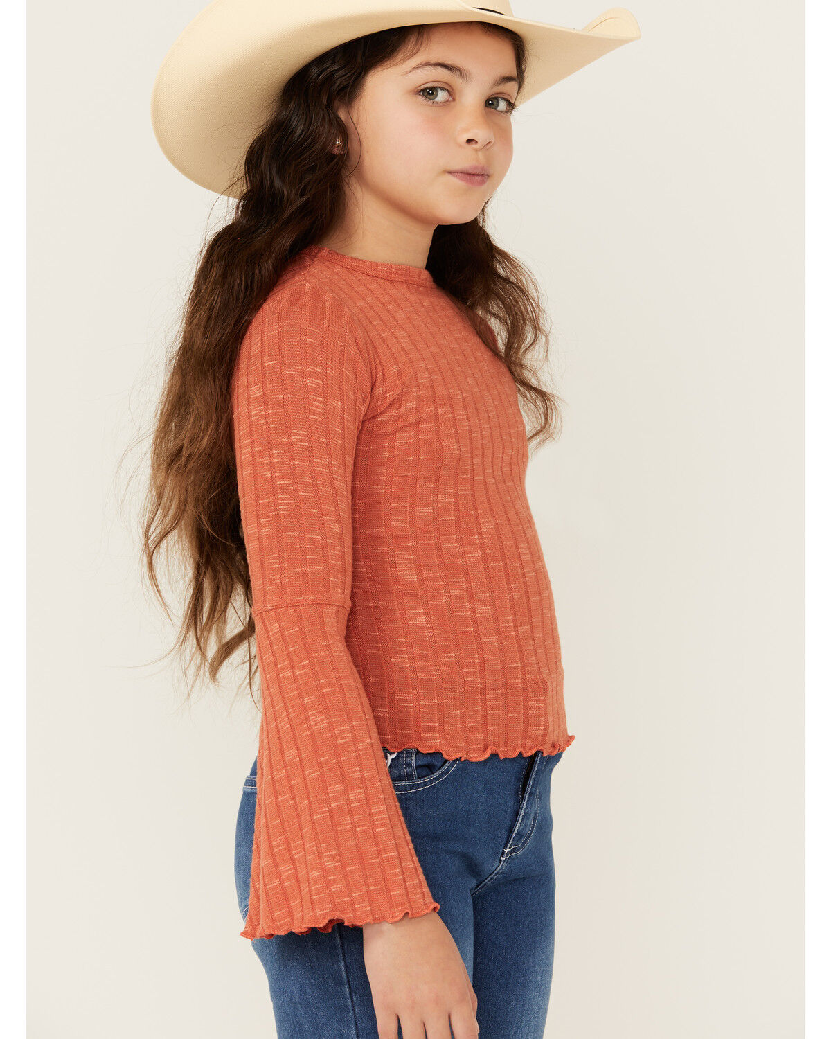 Image #2 - Shyanne Girls' Willow Long Sleeve Rib Shirt, Dark Pink, hi-res