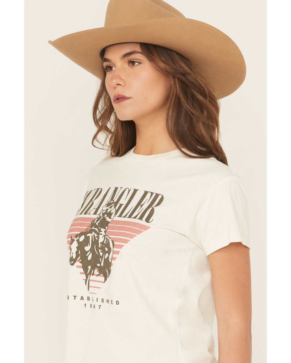 Image #2 - Wrangler Retro Women's Cowboy Logo Short Sleeve Graphic Tee, White, hi-res