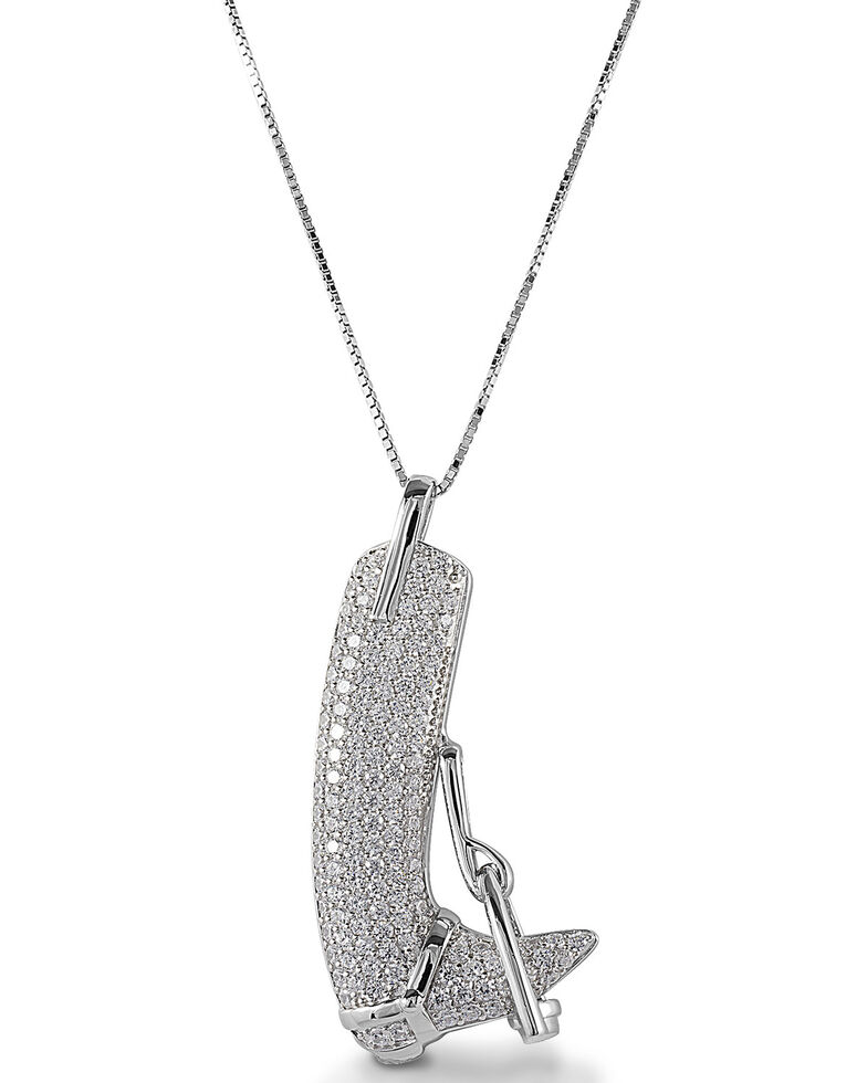  Kelly Herd Women's Pave English Riding Boot Necklace , Silver, hi-res