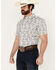 Image #2 - Cody James Men's Geo Paisley Print Short Sleeve Button-Down Stretch Western Shirt - Tall, White, hi-res