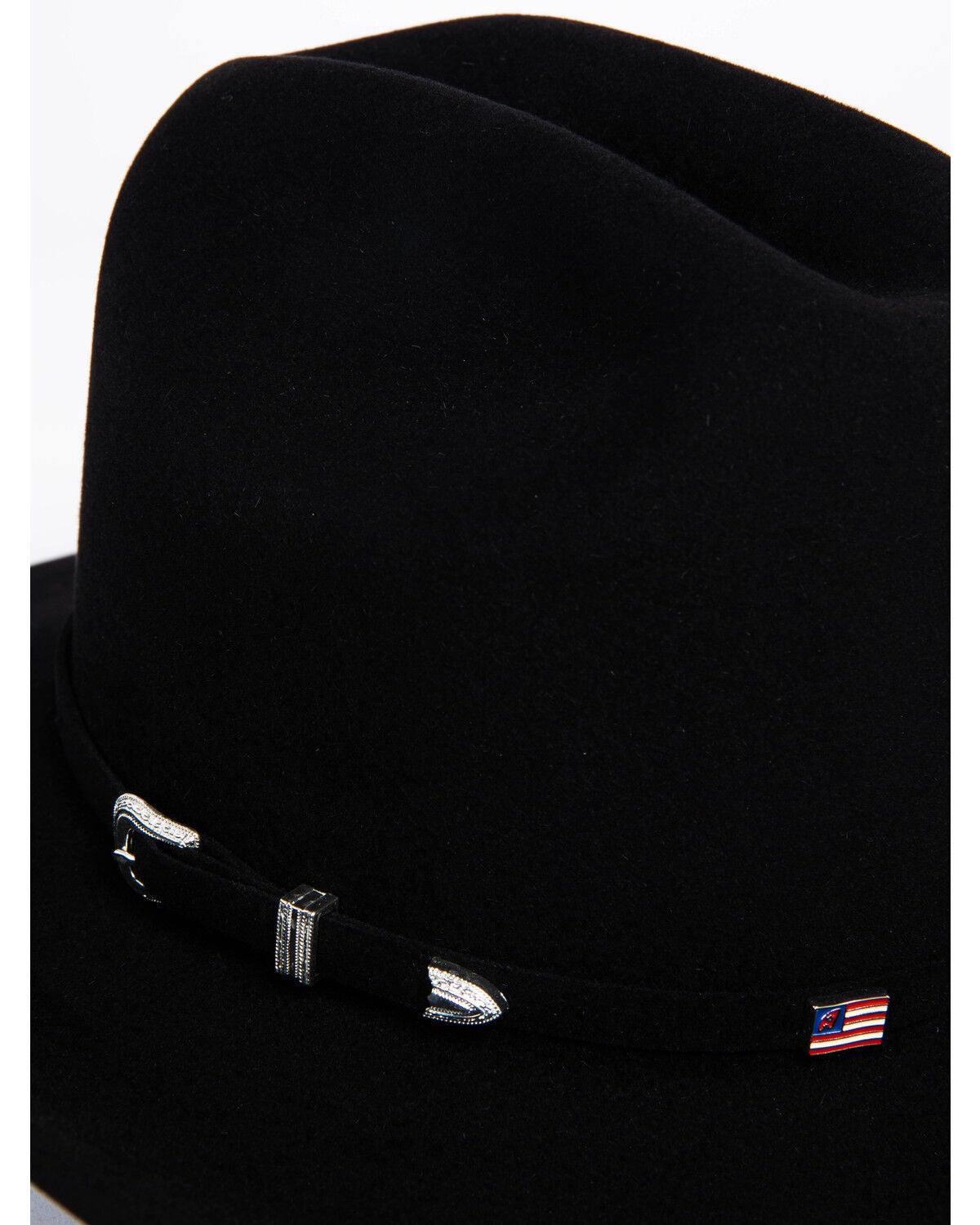7X Black Self Buckle Felt Cowboy Hat 