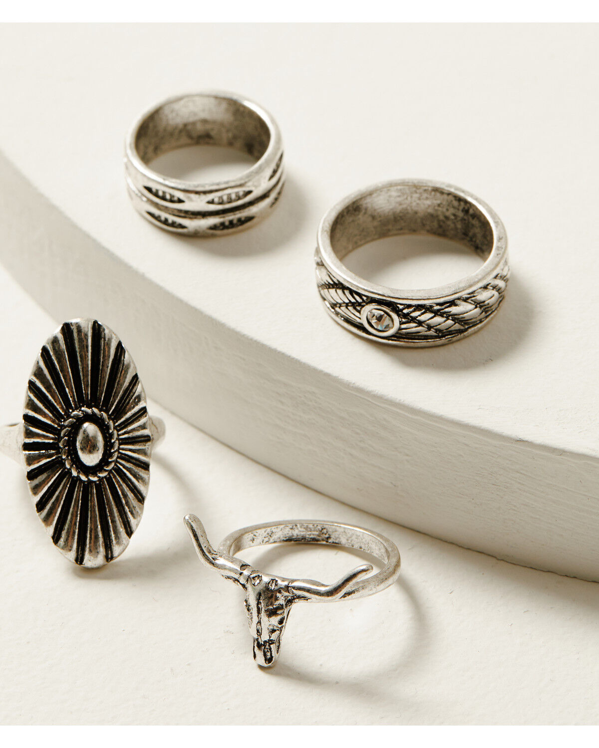 Image #1 - Idyllwind Women's Silver Catalina 5-piece Ring Set, Silver, hi-res