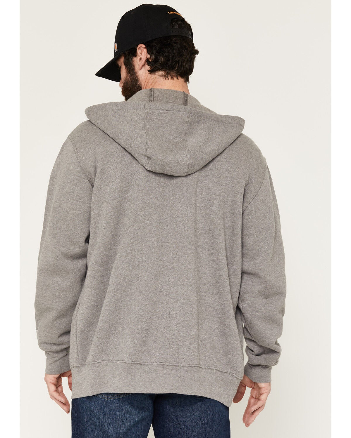Image #4 - Carhartt Men's FR Force Original Fit Zip-Front Hooded Work Jacket, Grey, hi-res