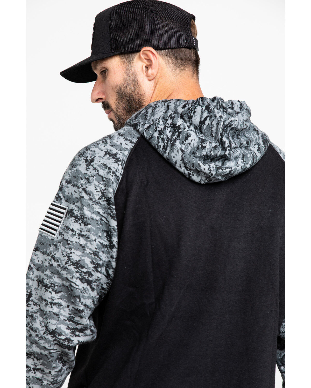 Image #5 - Ariat Men's Patriot Hooded Sweatshirt, Black, hi-res