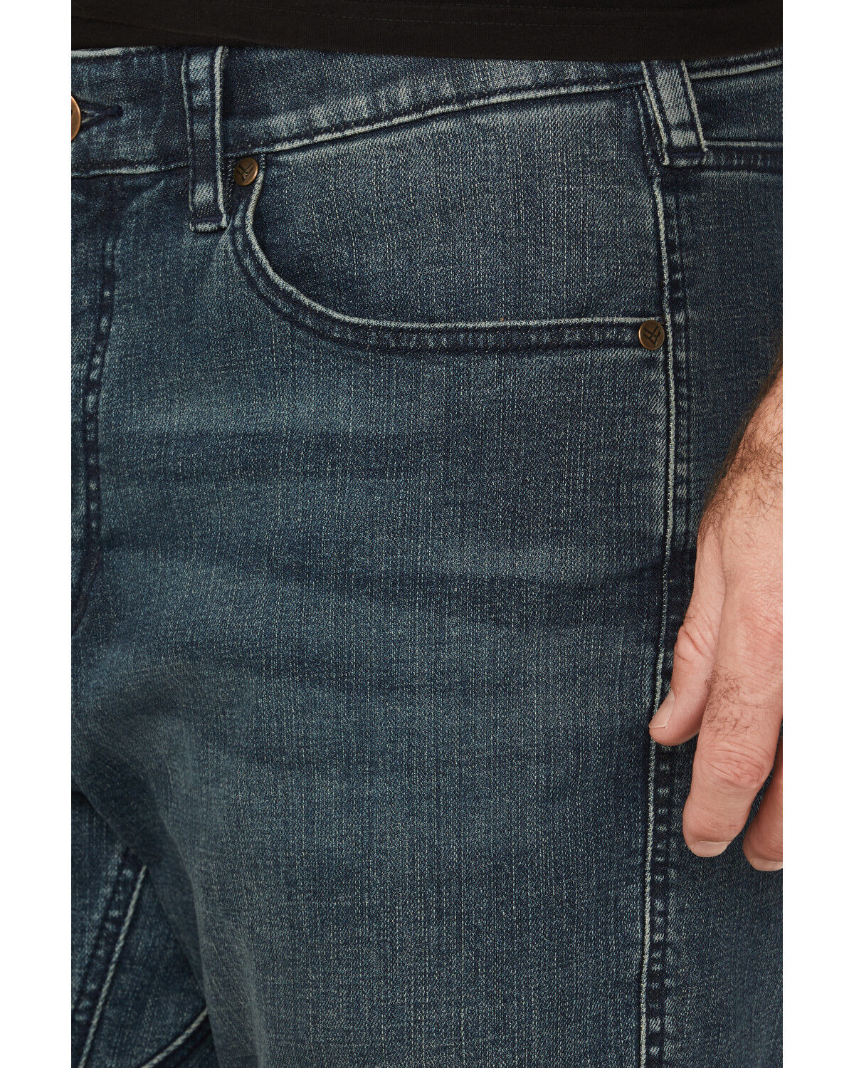 Image #2 - Hawx Men's Wellington Medium Wash Lined Straight Stretch Denim Jeans, Medium Wash, hi-res