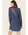 Image #4 - Stetson Women's Denim Southwestern Stripe Mini Dress, Blue, hi-res