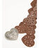 Image #3 - Shyanne Women's Marigold Heart Plaque Leather Strap Belt, Brown, hi-res