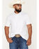 Image #1 - Burlebo Men's Texas Print Short Sleeve Button-Down Polo, White, hi-res