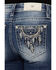 Image #2 - Miss Me Women's Medium Wash Dream Catcher Pocket Mid Rise Bootcut Stretch Denim Jeans, , hi-res