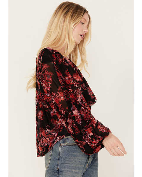 Image #2 - Free People Women's Up For Anything Western Shirt, Black/red, hi-res
