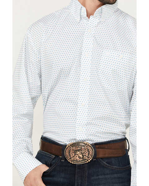 Image #3 - Wrangler Men's Classics Geo Print Long Sleeve Button-Down Western Shirt , White, hi-res
