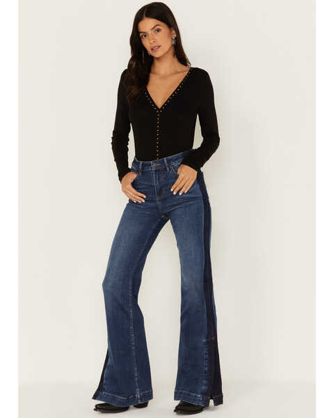 Image #1 - Idyllwind Women's Gwynn High Risin Trouser Flare Jeans, Dark Medium Wash, hi-res