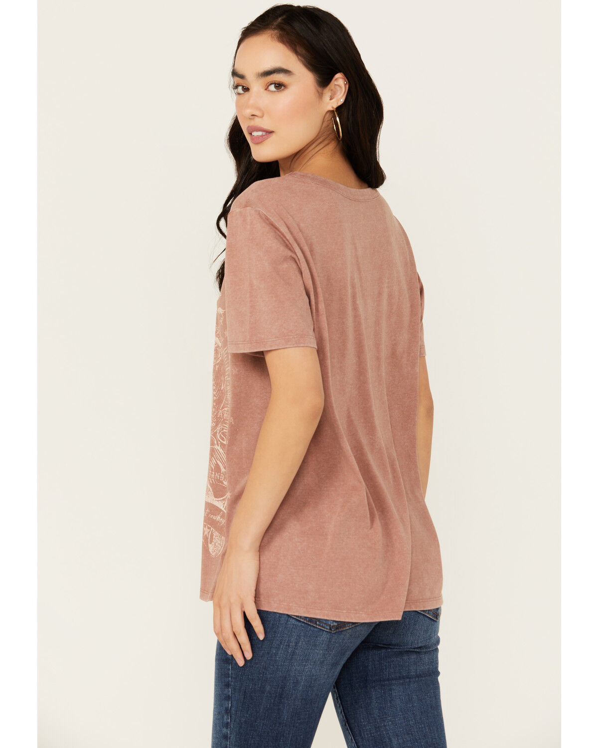 Image #4 - Blended Women's Rodeo Cowboy Cutout Short Sleeve Graphic Tee, Brown, hi-res