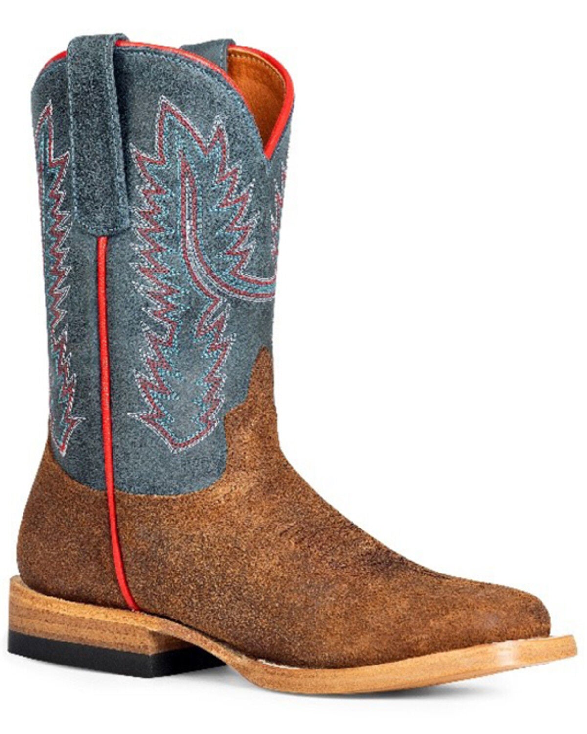 Horse Power Boys' Tobacco Suede Western Boots - Broad Square Toe, Tan, hi-res