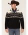 Image #1 - Panhandle Slim Men's Southwestern Border Print Berber 1/4 Zip Pullover, Black, hi-res