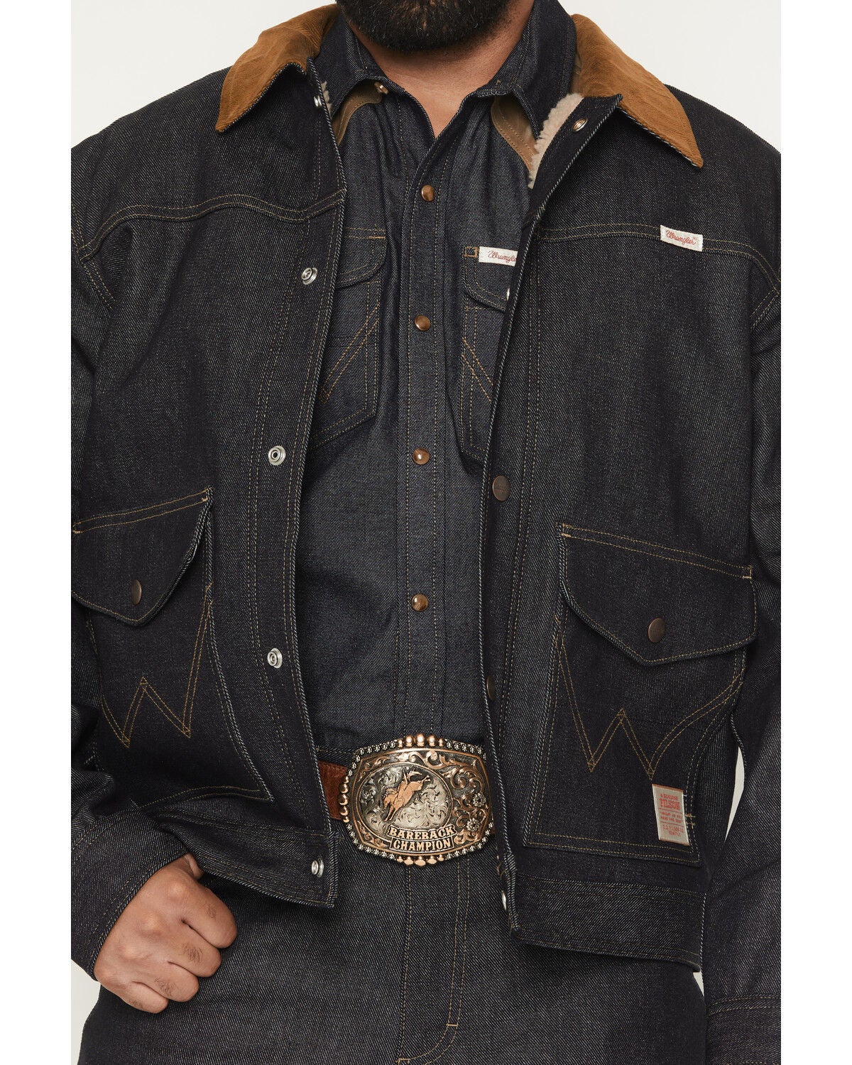 Wrangler X Filson Men's Sherpa Lined Denim Trucker Jacket