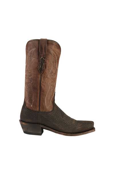 Image #6 - Lucchese Men's Handmade 1883 Carl Sanded Shark Western Boots - Square Toe, Chocolate, hi-res