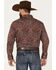 Image #4 - Cody James Men's Conquistador Paisley Print Long Sleeve Snap Western Shirt , Red, hi-res