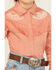 Image #3 - Shyanne Girls' Western Embroidered Fringe Long Sleeve Snap Stretch Western Shirt, Rose, hi-res