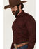 Image #2 - Roper Men's Amarillo Paisley Print Long Sleeve Button-Down Western Shirt, Wine, hi-res