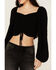 Image #3 - Idyllwind Women's Hazel Smocked Long Sleeve Cropped Blouse, Black, hi-res