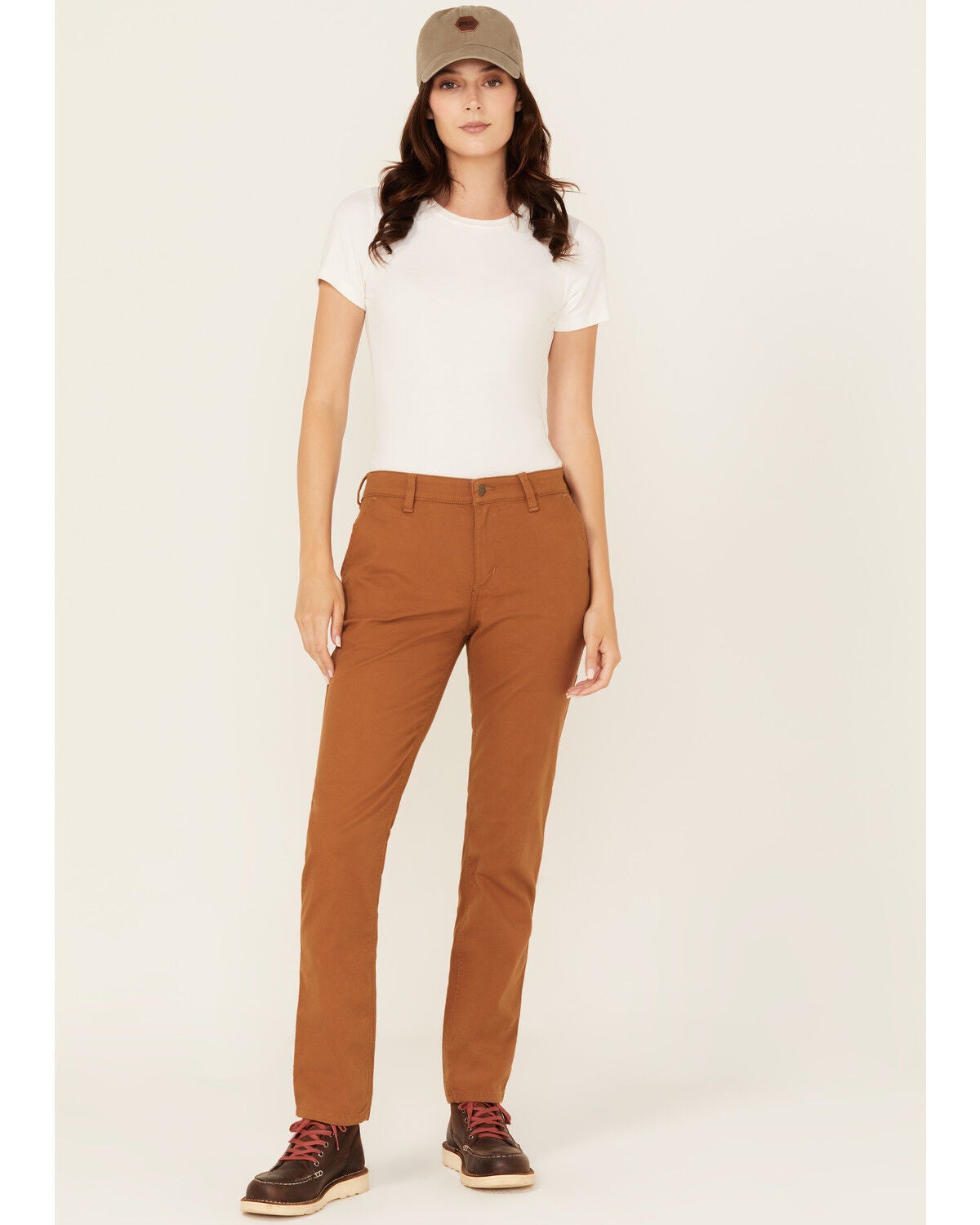 Carhartt Women's Rugged Flex&reg; Relaxed Fit Canvas Work Pants, Brown, hi-res