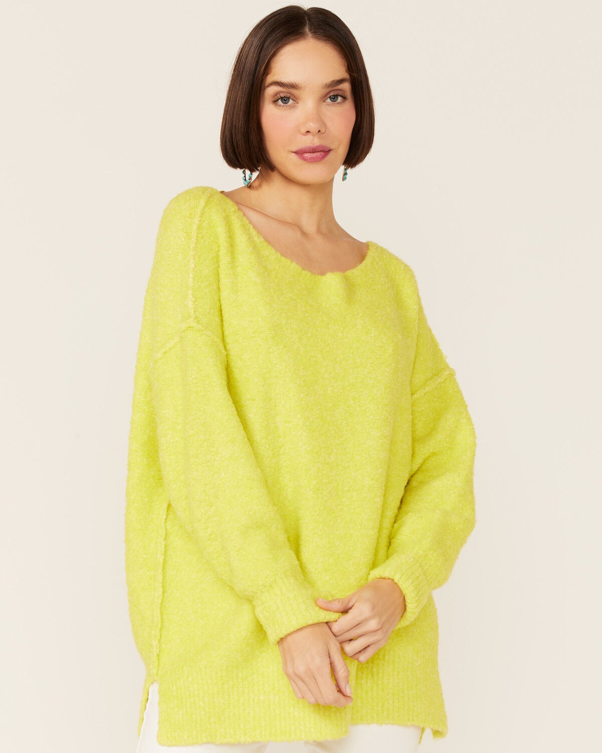 yellow tunic sweater