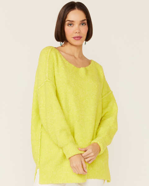 Free People Women's Citron Moira Slouchy Tunic Sweater, Yellow, hi-res