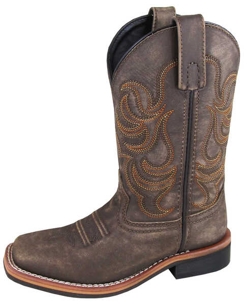 Smoky Mountain Boys' Leroy Western Boots - Wide Square Toe, Chocolate, hi-res