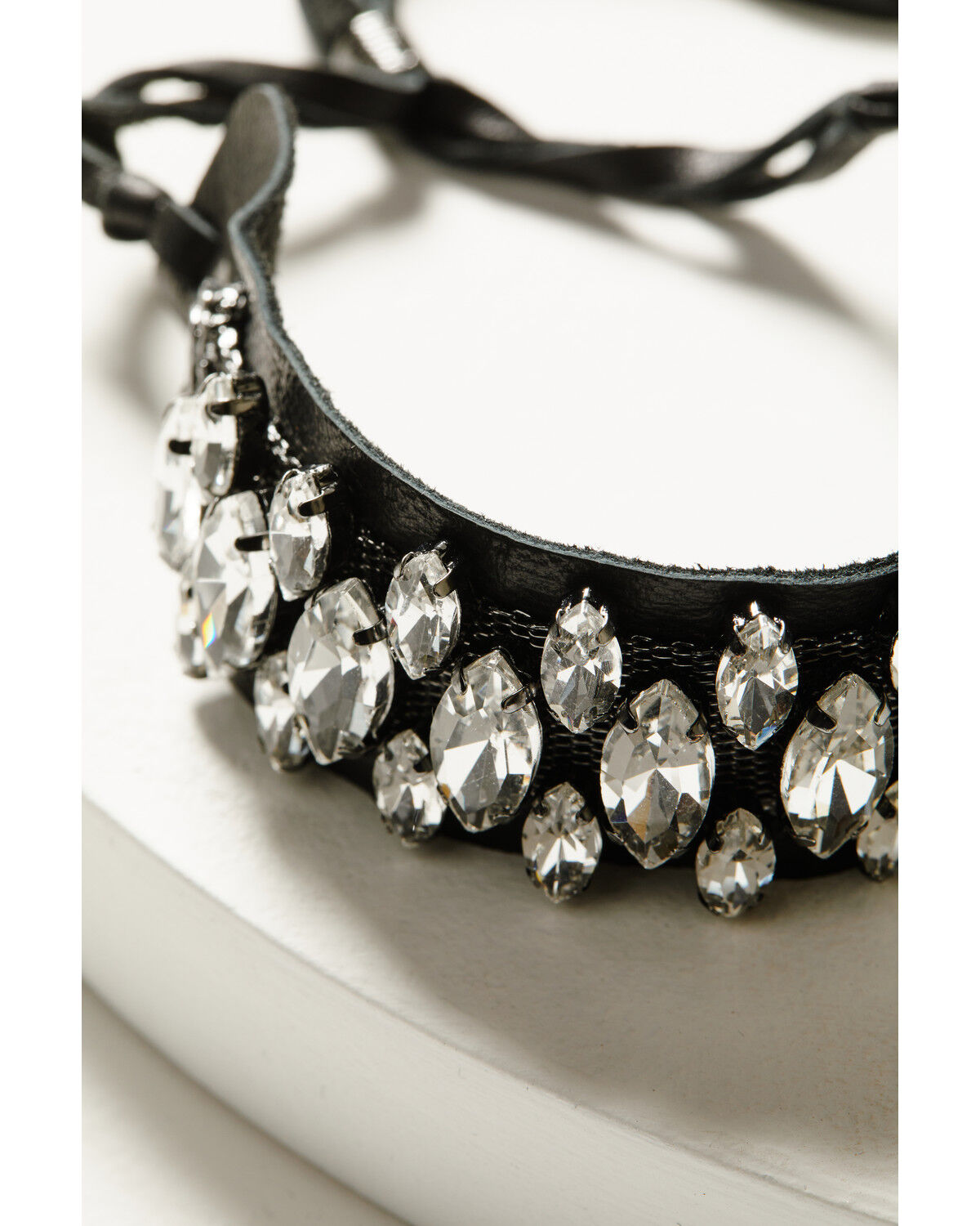 Image #2 - Wonderwest Women's Shimmer Leather Cuff, Black, hi-res