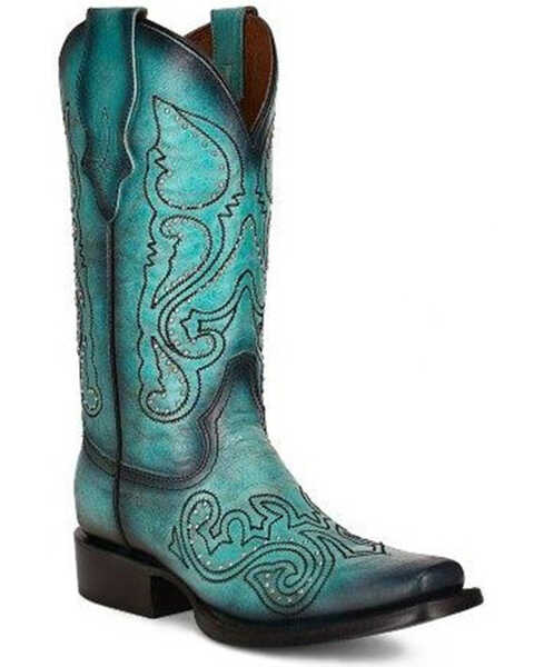 Corral Women's LD Western Boots - Square Toe, Turquoise, hi-res